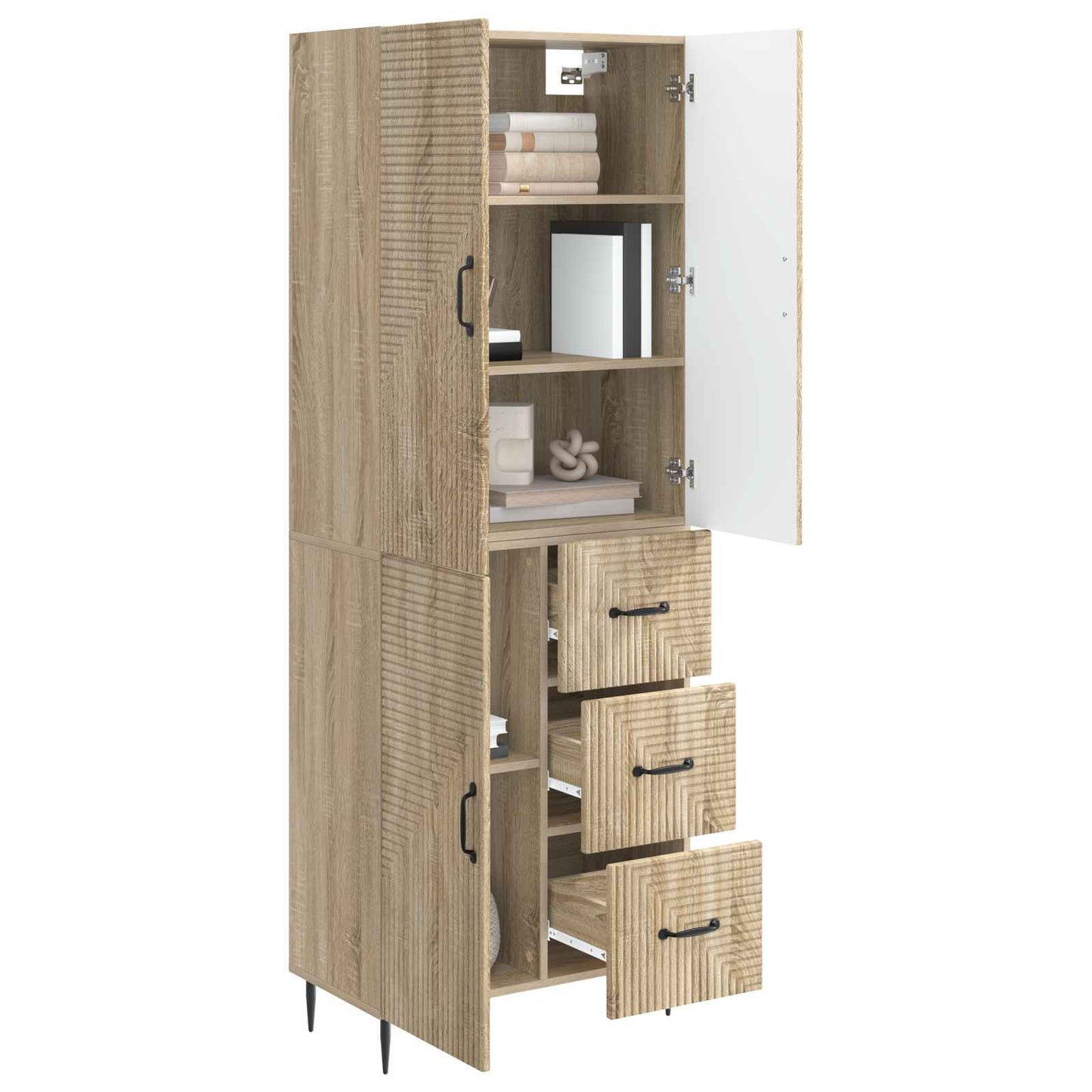 Cabinet Set 2 pcs Sonoma Oak 66 x 34.5 x 89.5 cm