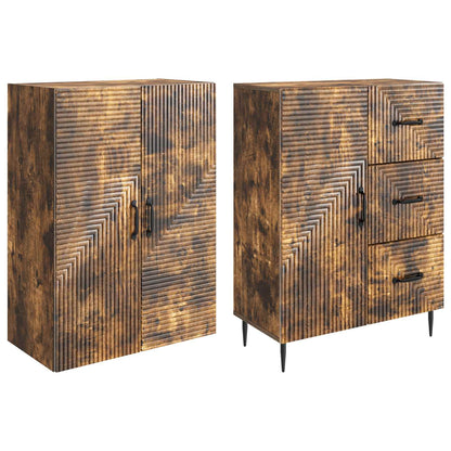 Cabinet Set 2 pcs Smoked Oak 66 x 34.5 x 89.5 cm