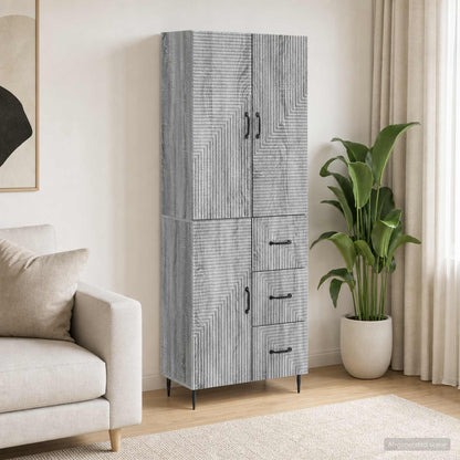 Cabinet Set 2 pcs Grey Sonoma Engineered Wood