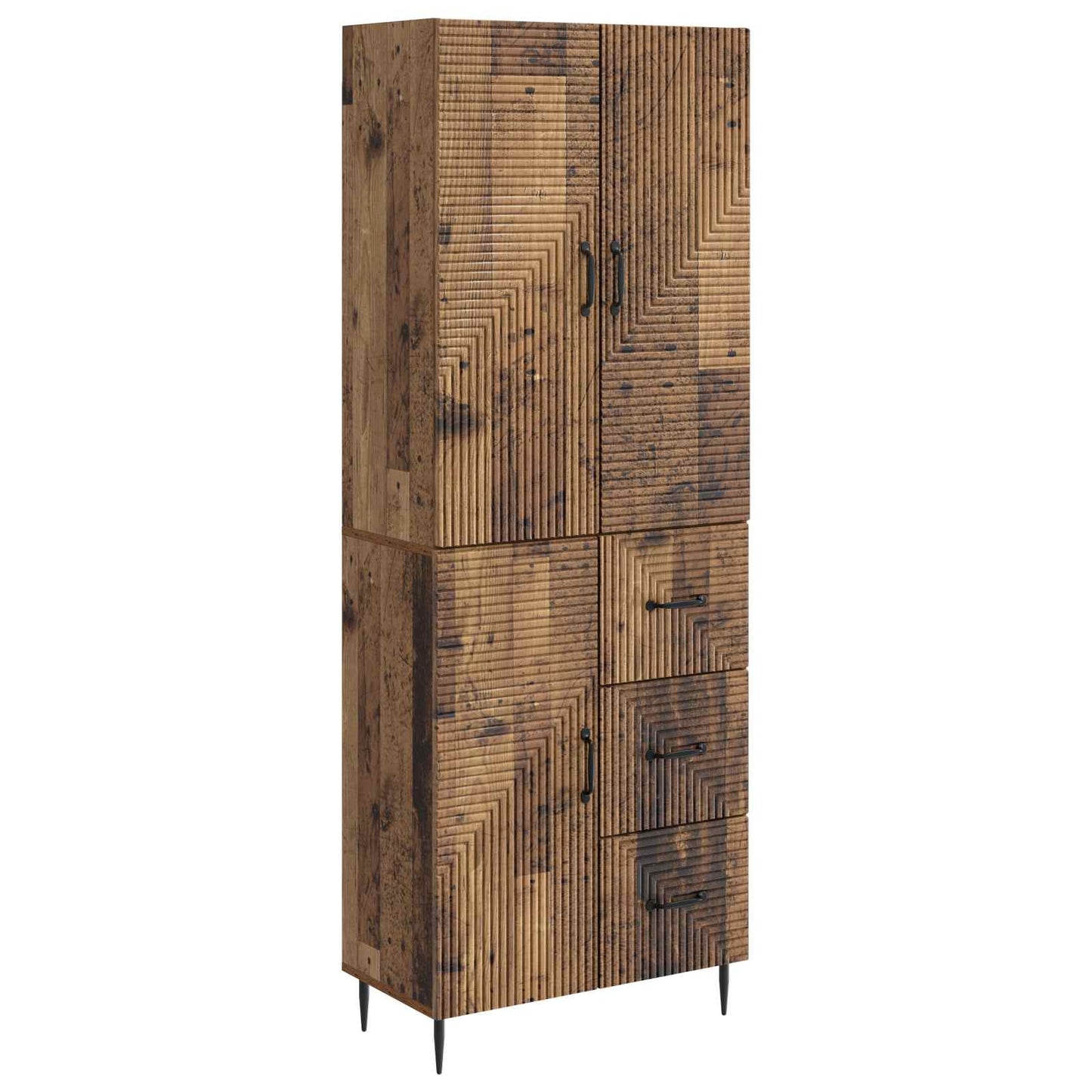 Cabinet Set 2 pcs Old Wood 66 x 34.5 x 89.5 cm Engineered Wood