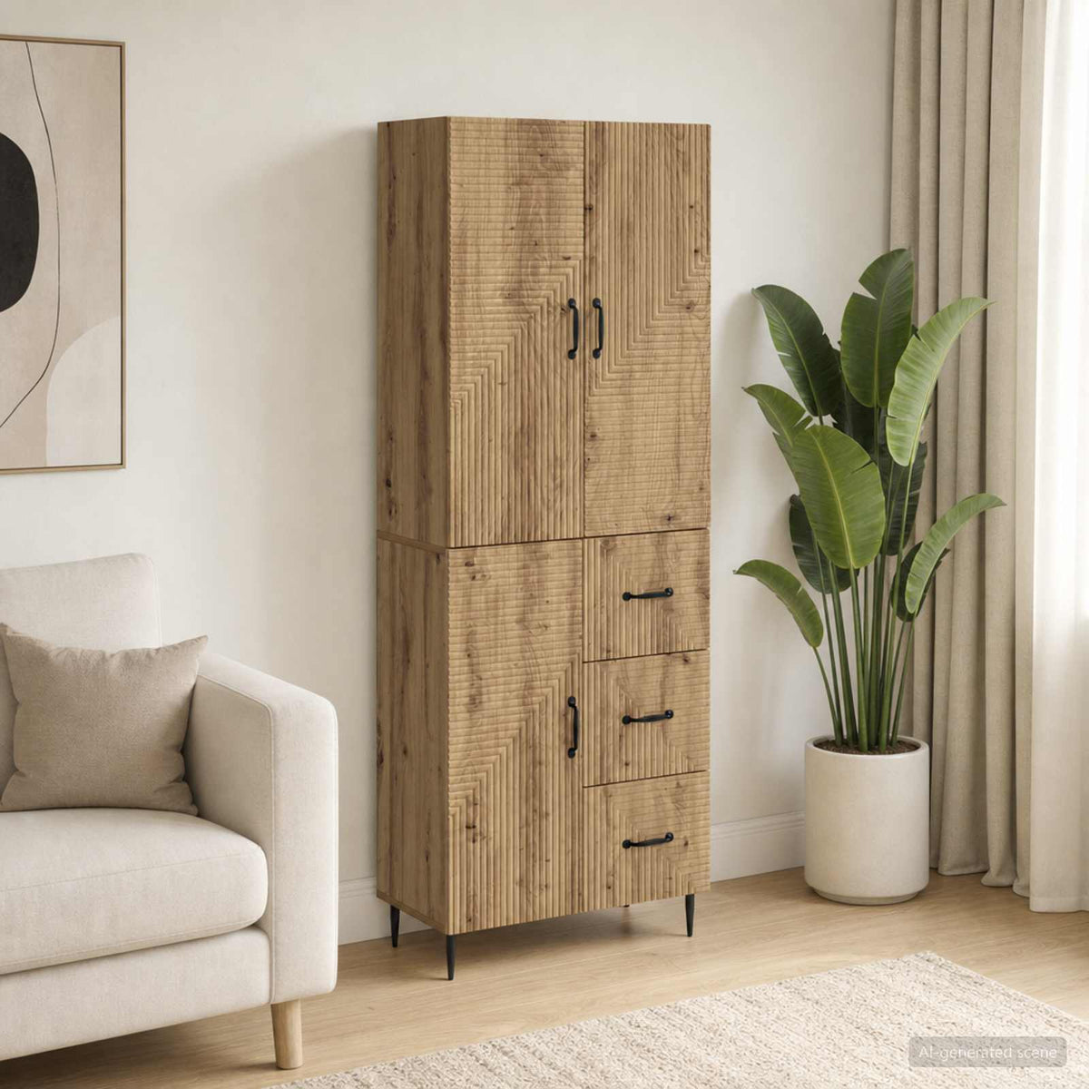 Cabinet Set 2 pcs Artisan Oak Engineered Wood
