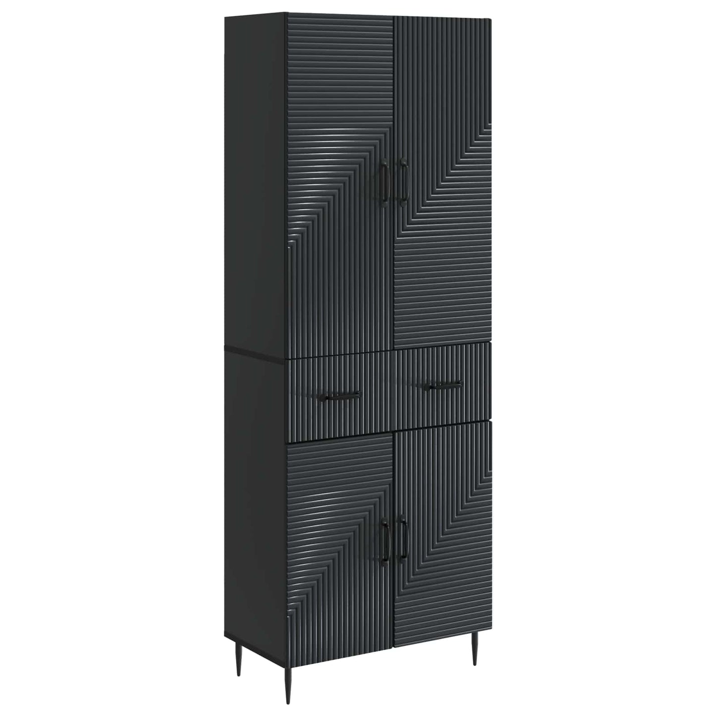 Cabinet Set 2 pcs Black 66 x 34.5 x 89.5 cm Engineered Wood
