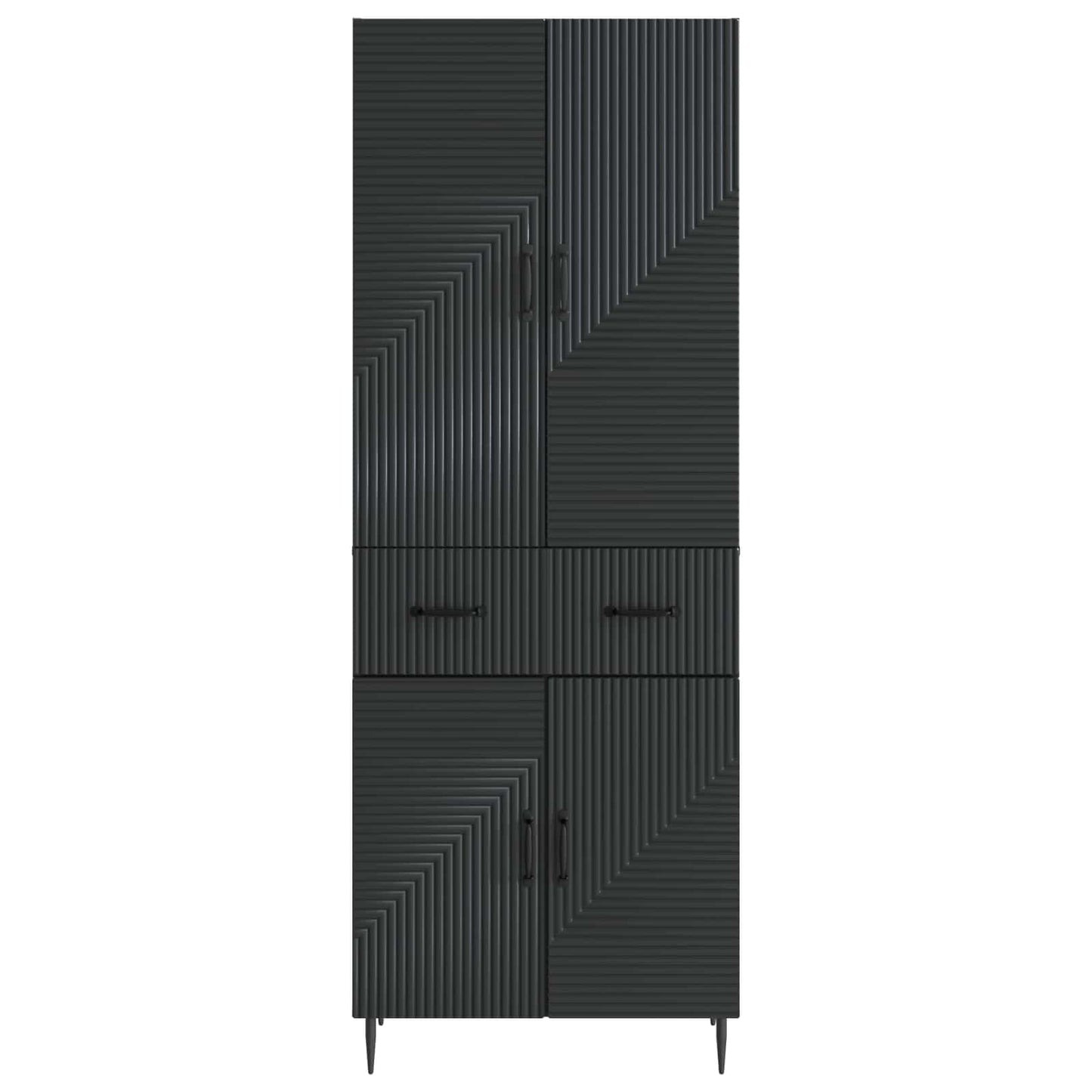 Cabinet Set 2 pcs Black 66 x 34.5 x 89.5 cm Engineered Wood