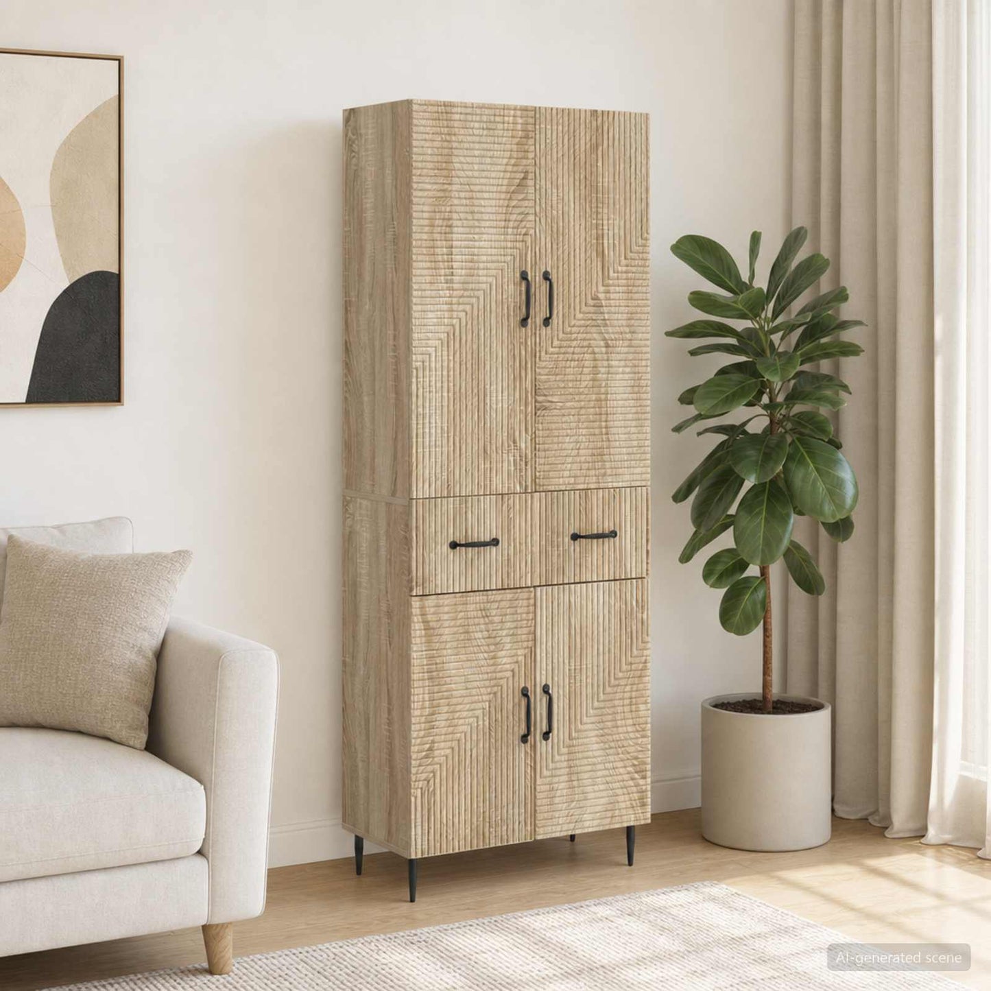 Cabinet Set 2 pcs Sonoma Oak Engineered Wood