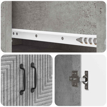Cabinet Set 2 pcs Concrete Grey Engineered Wood