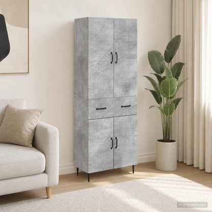 Cabinet Set 2 pcs Concrete Grey Engineered Wood