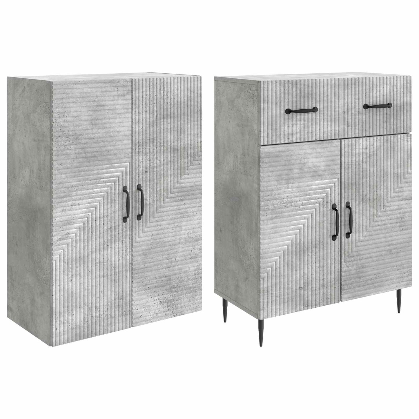 Cabinet Set 2 pcs Concrete Grey 66 x 34.5 x 89.5 cm