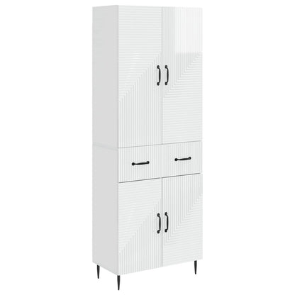 Cabinet Set 2 pcs High Gloss White 66 x 34.5 x 89.5 cm