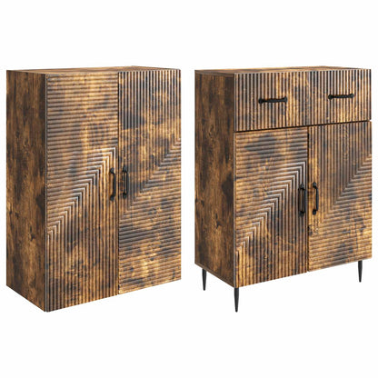 Cabinet Set 2 pcs Smoked Oak 66 x 34.5 x 89.5 cm