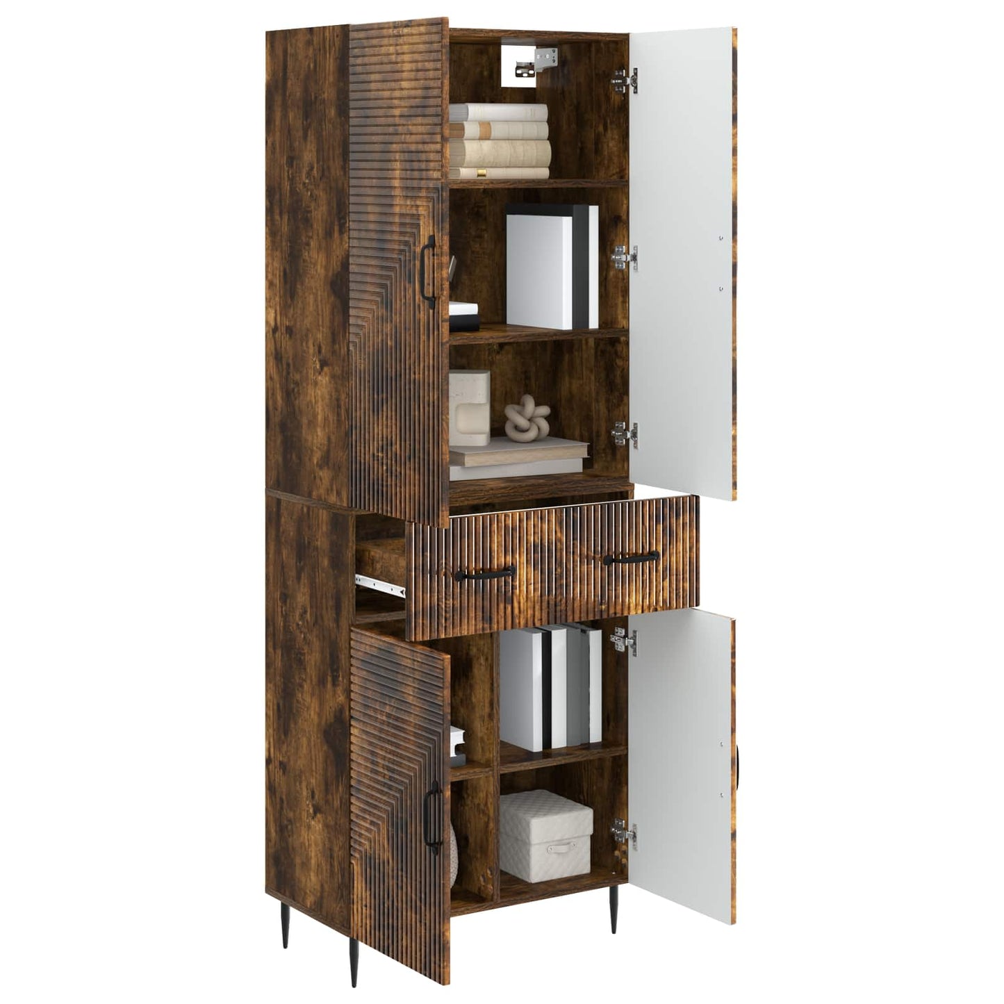 Cabinet Set 2 pcs Smoked Oak 66 x 34.5 x 89.5 cm