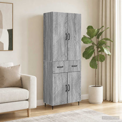 Cabinet Set 2 pcs Grey Sonoma Engineered Wood