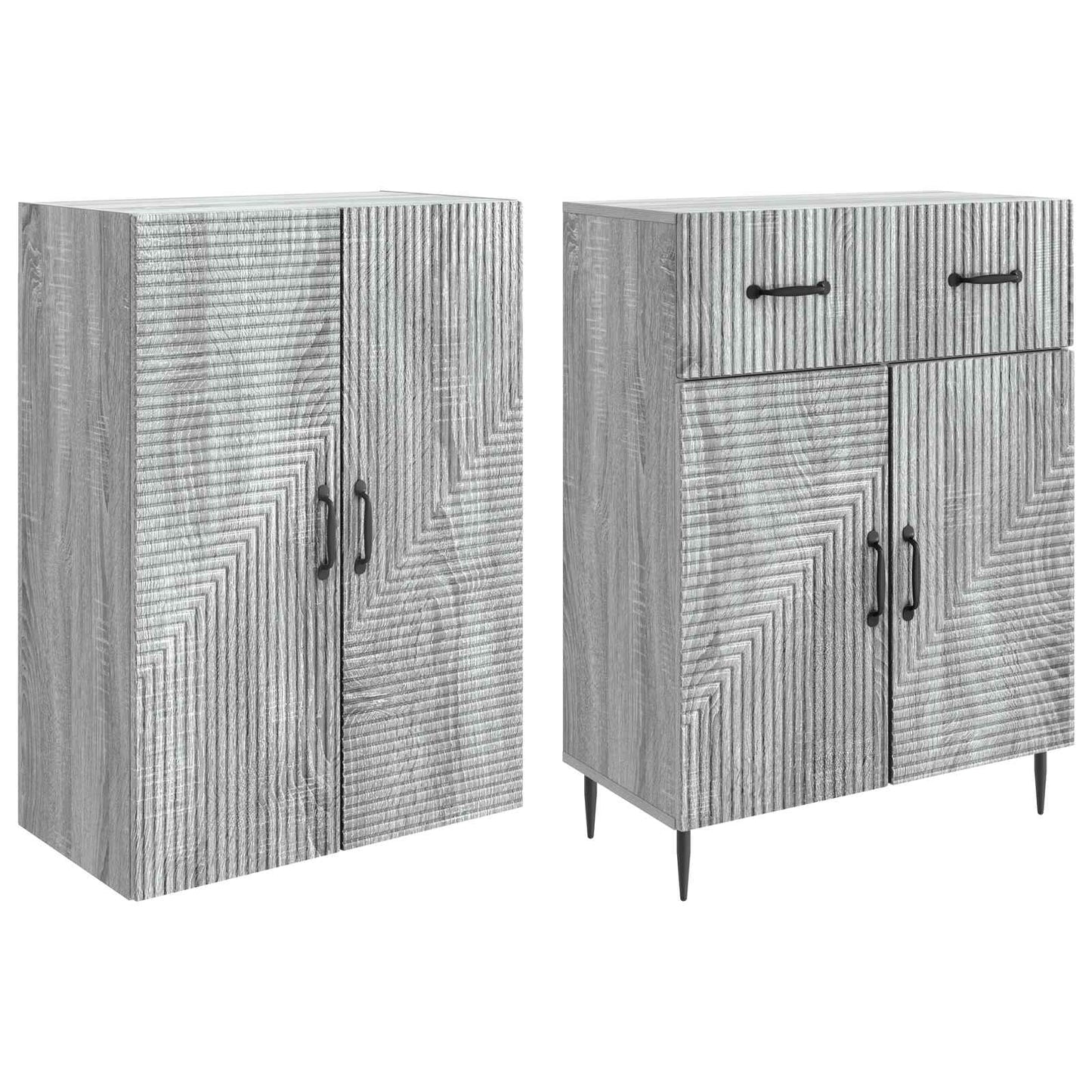Cabinet Set 2 pcs Grey Sonoma 66 x 34.5 x 89.5 cm