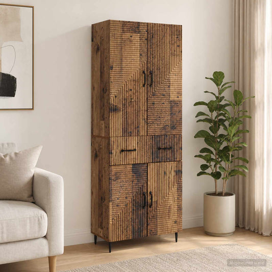 Cabinet Set 2 pcs Old Wood Engineered Wood