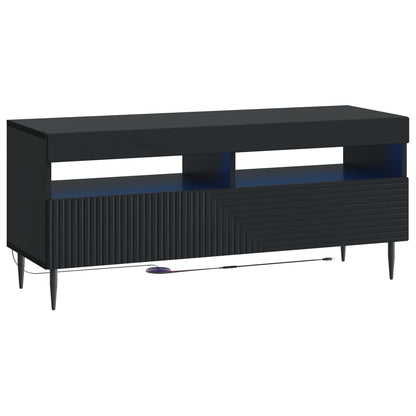 3 Piece LED TV Cabinet Black Engineered Wood