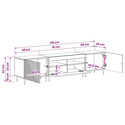 3 Piece LED TV Cabinet Black Engineered Wood