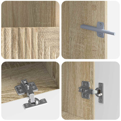 3 Piece LED TV Cabinet Sonoma Oak Engineered Wood