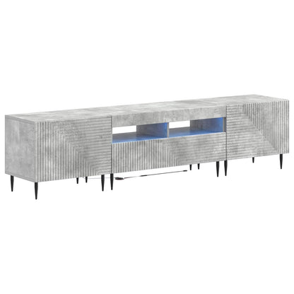 3 Piece LED TV Cabinet Concrete Grey Engineered Wood