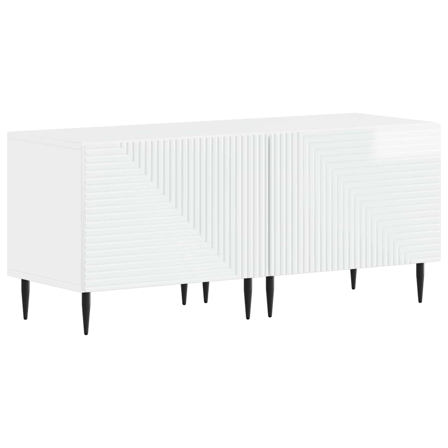 3 Piece LED TV Cabinet High Gloss White Engineered Wood