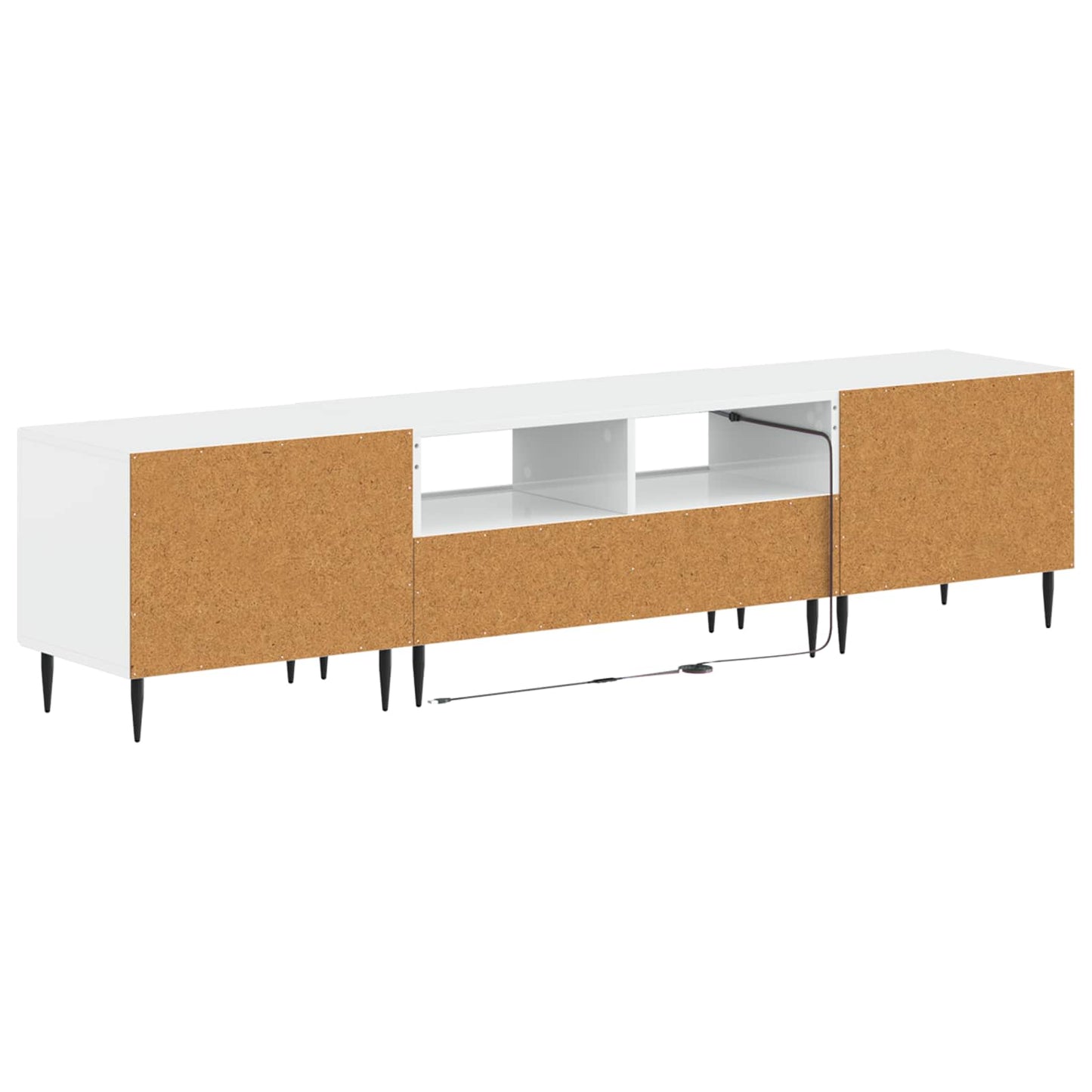 3 Piece LED TV Cabinet High Gloss White Engineered Wood
