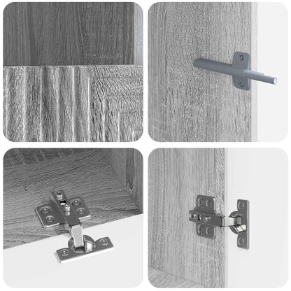 3 Piece LED TV Cabinet Grey Sonoma Engineered Wood