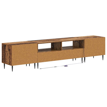 3 Piece LED TV Cabinet Old Wood Engineered Wood