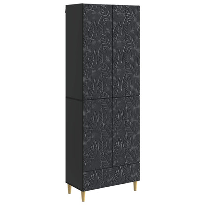 Cabinet Set 2 pcs Black Engineered Wood