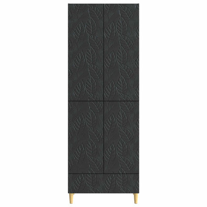 Cabinet Set 2 pcs Black Engineered Wood