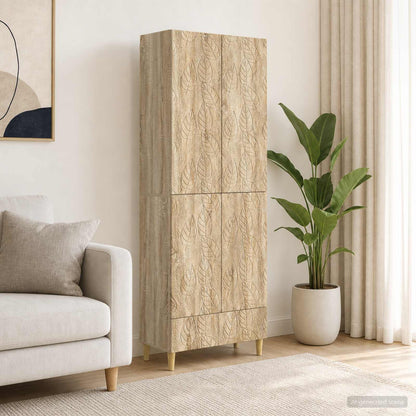 Cabinet Set 2 pcs Sonoma Oak Engineered Wood