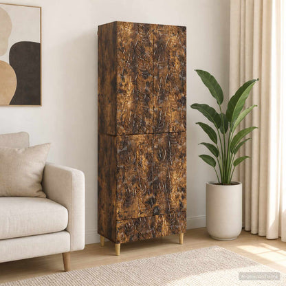 Cabinet Set 2 pcs Smoked Oak Engineered Wood