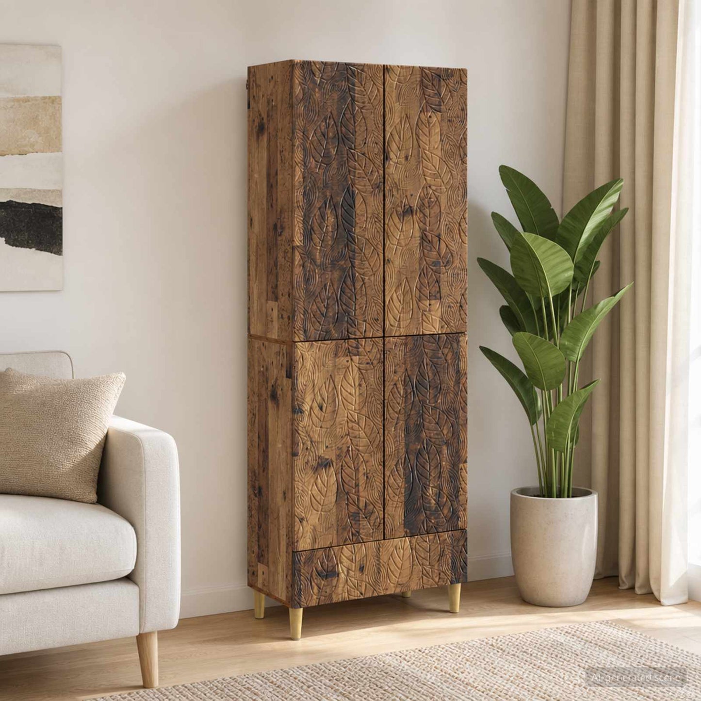 Cabinet Set 2 pcs Old Wood Engineered Wood