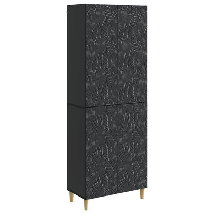 Cabinet Set 2 pcs Black Engineered Wood