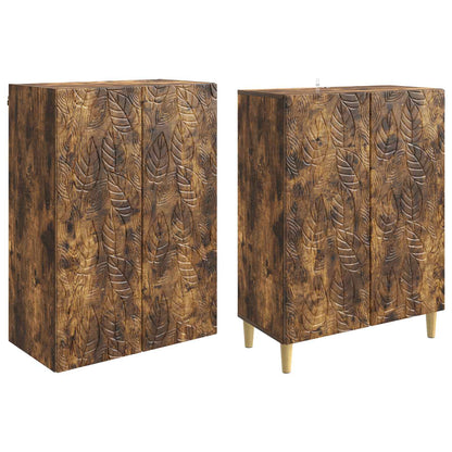 Cabinet Set 2 pcs Smoked Oak Engineered Wood
