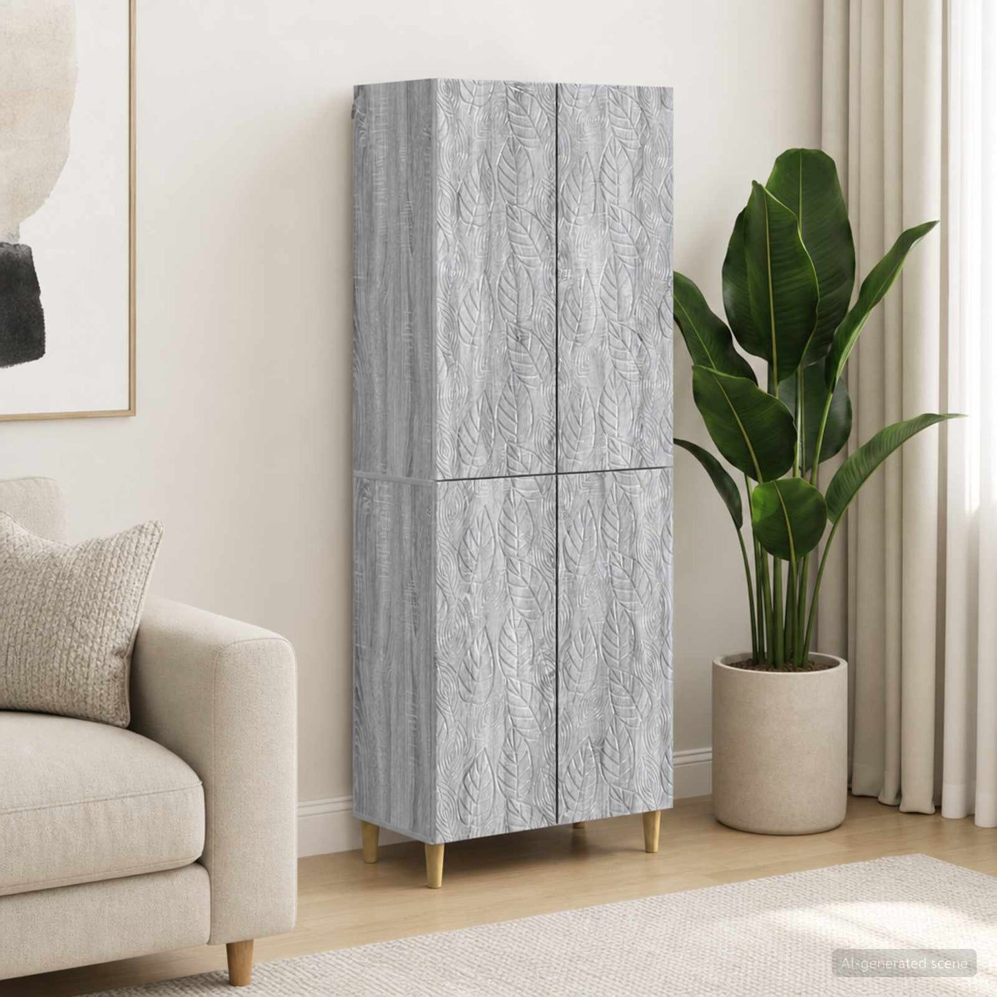 Cabinet Set 2 pcs Grey Sonoma Engineered Wood