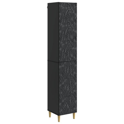 Cabinet Set 2 pcs Black Engineered Wood