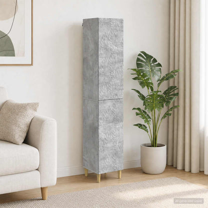 Cabinet Set 2 pcs Concrete Grey Engineered Wood