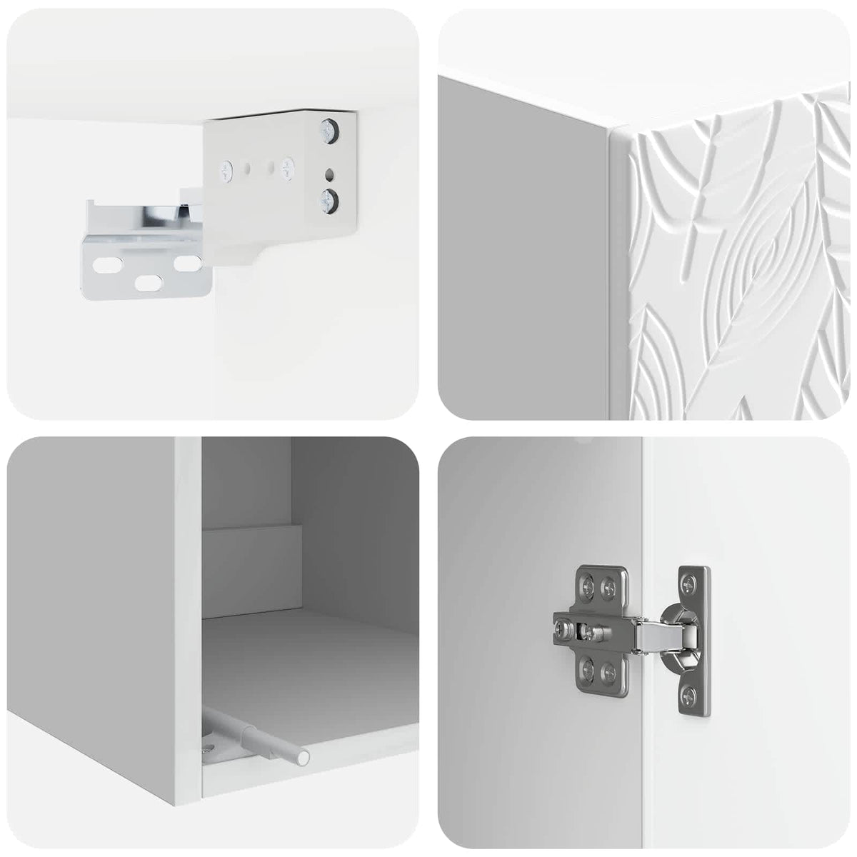 Cabinet Set 2 pcs High Gloss White Engineered Wood