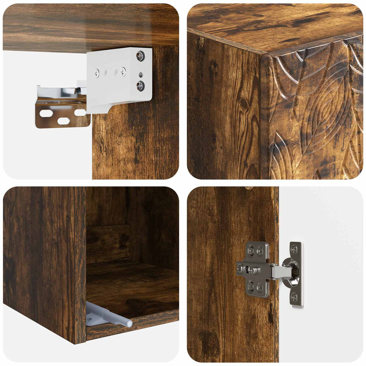 Cabinet Set 2 pcs Smoked Oak Engineered Wood