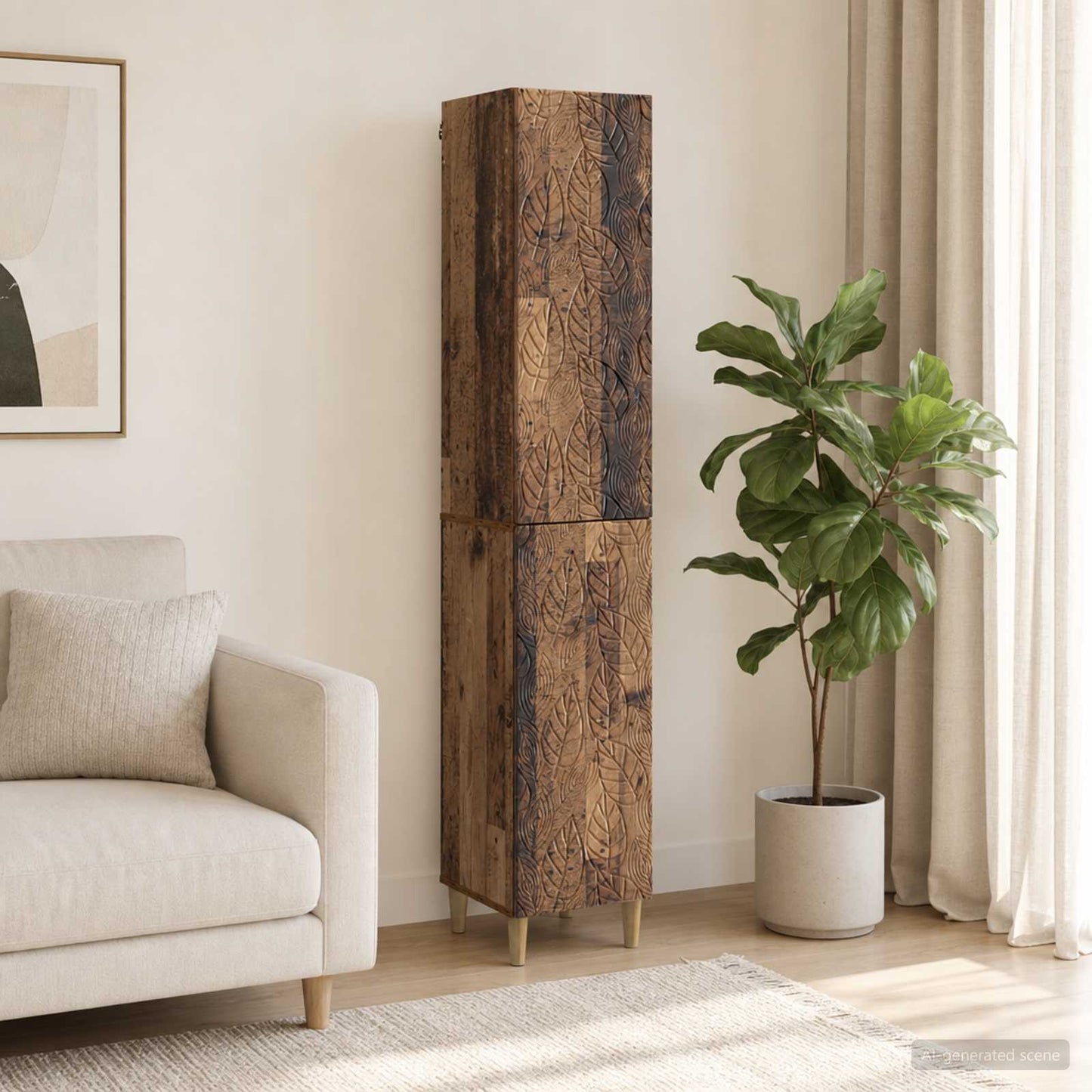 Cabinet Set 2 pcs Engineered Wood