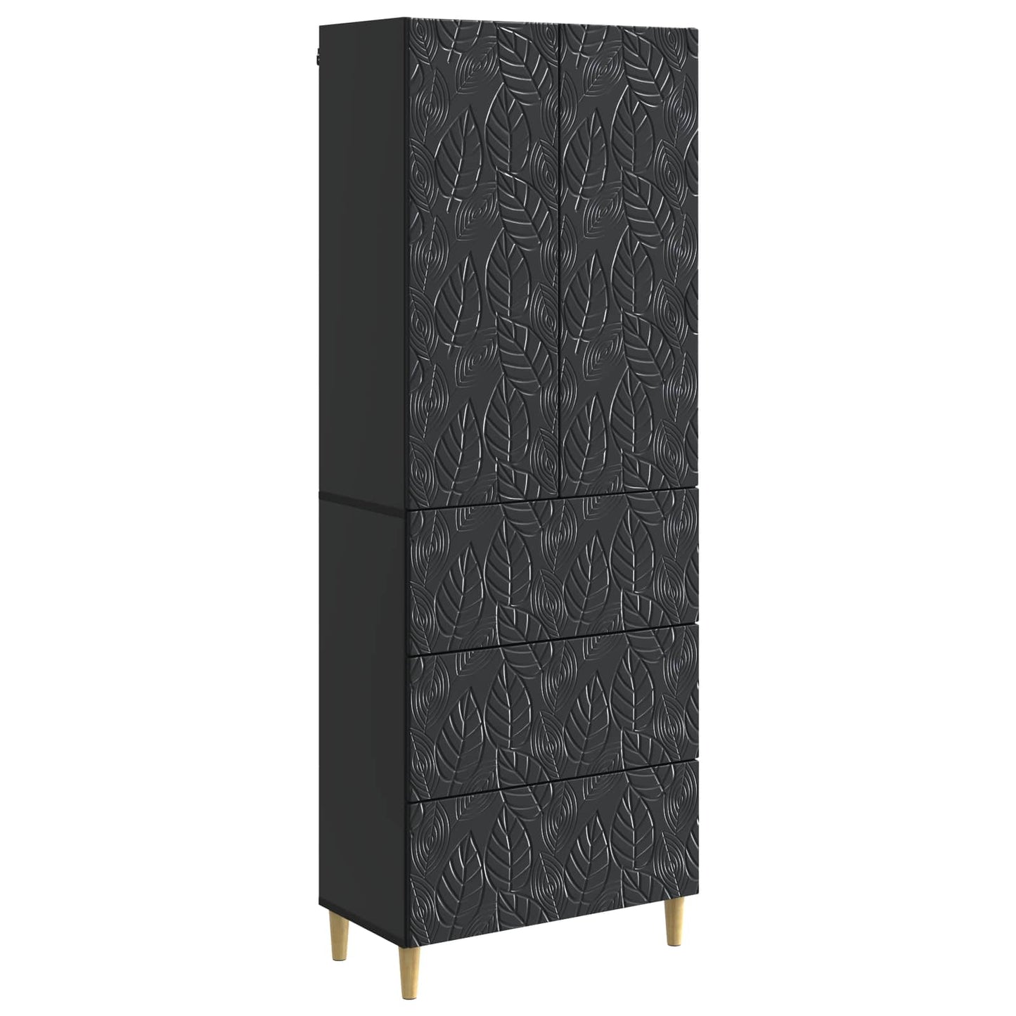 Cabinet Set 2 pcs Black 66 x 34.5 x 90 cm Engineered Wood