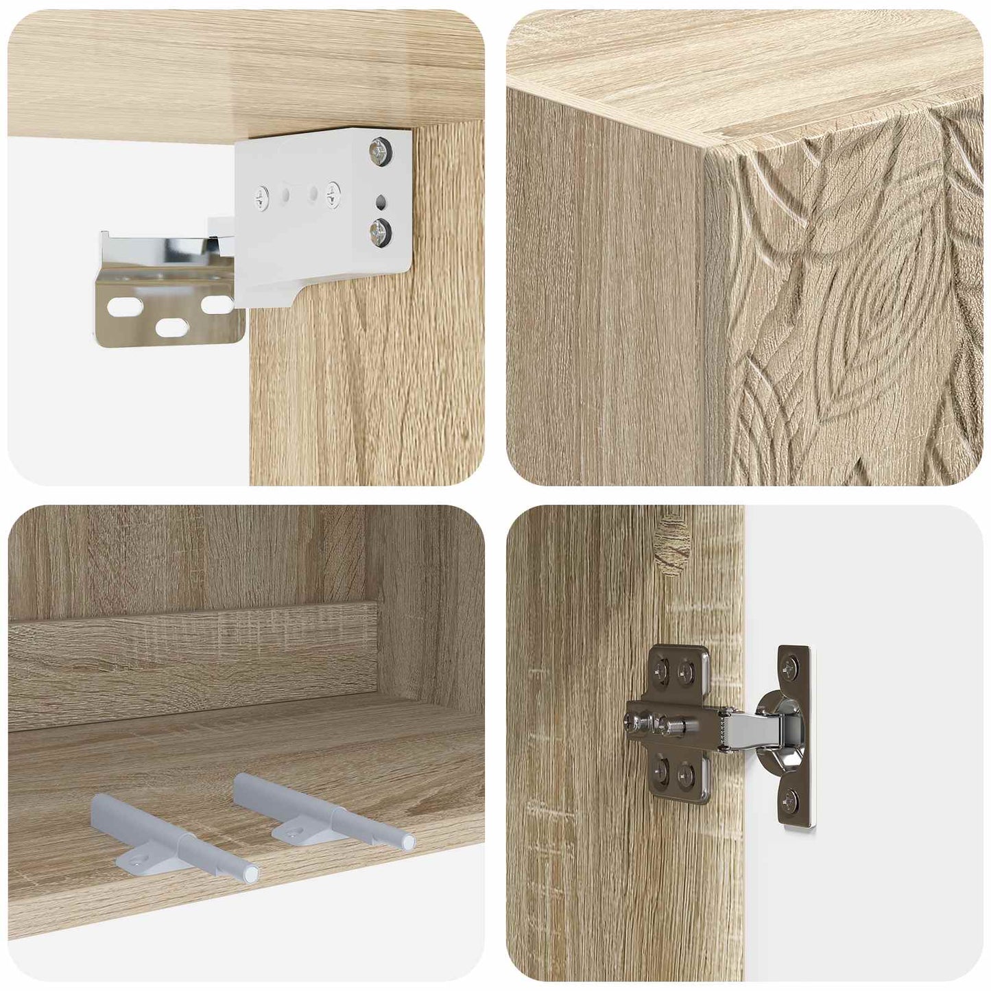 Cabinet Set 2 pcs 66 x 34.5 x 90 cm Engineered Wood Sonoma Oak