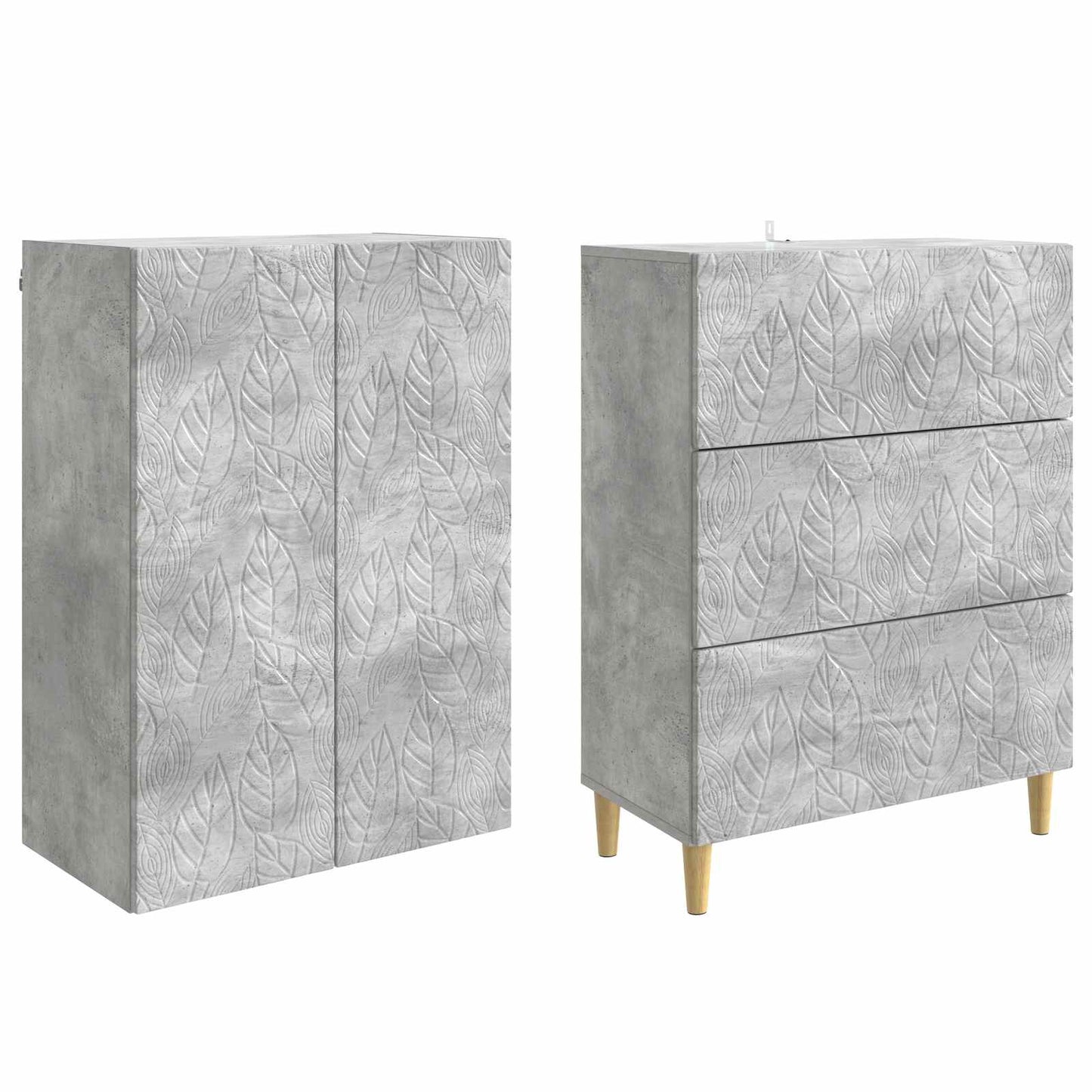 Cabinet Set 2 pcs Concrete Grey 66 x 34.5 x 90 cm