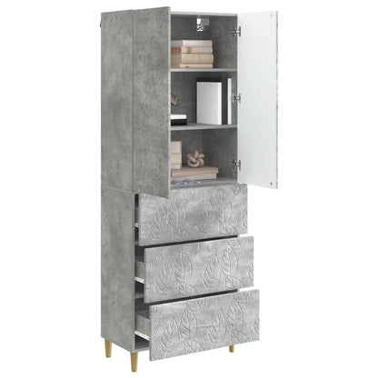 Cabinet Set 2 pcs Concrete Grey 66 x 34.5 x 90 cm