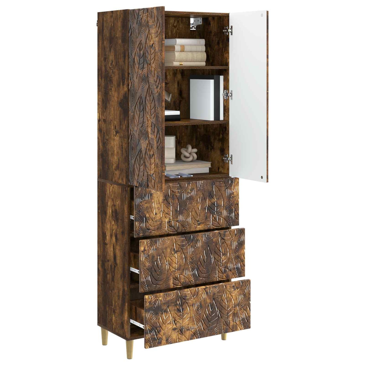 Cabinet Set 2 pcs Smoked Oak 66 x 34.5 x 90 cm Engineered Wood