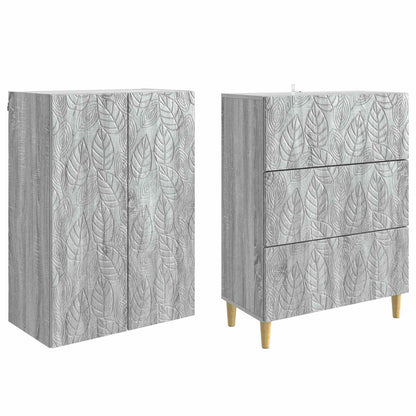Cabinet Set 2 pcs Grey Sonoma 66 x 34.5 x 90 cm Engineered Wood