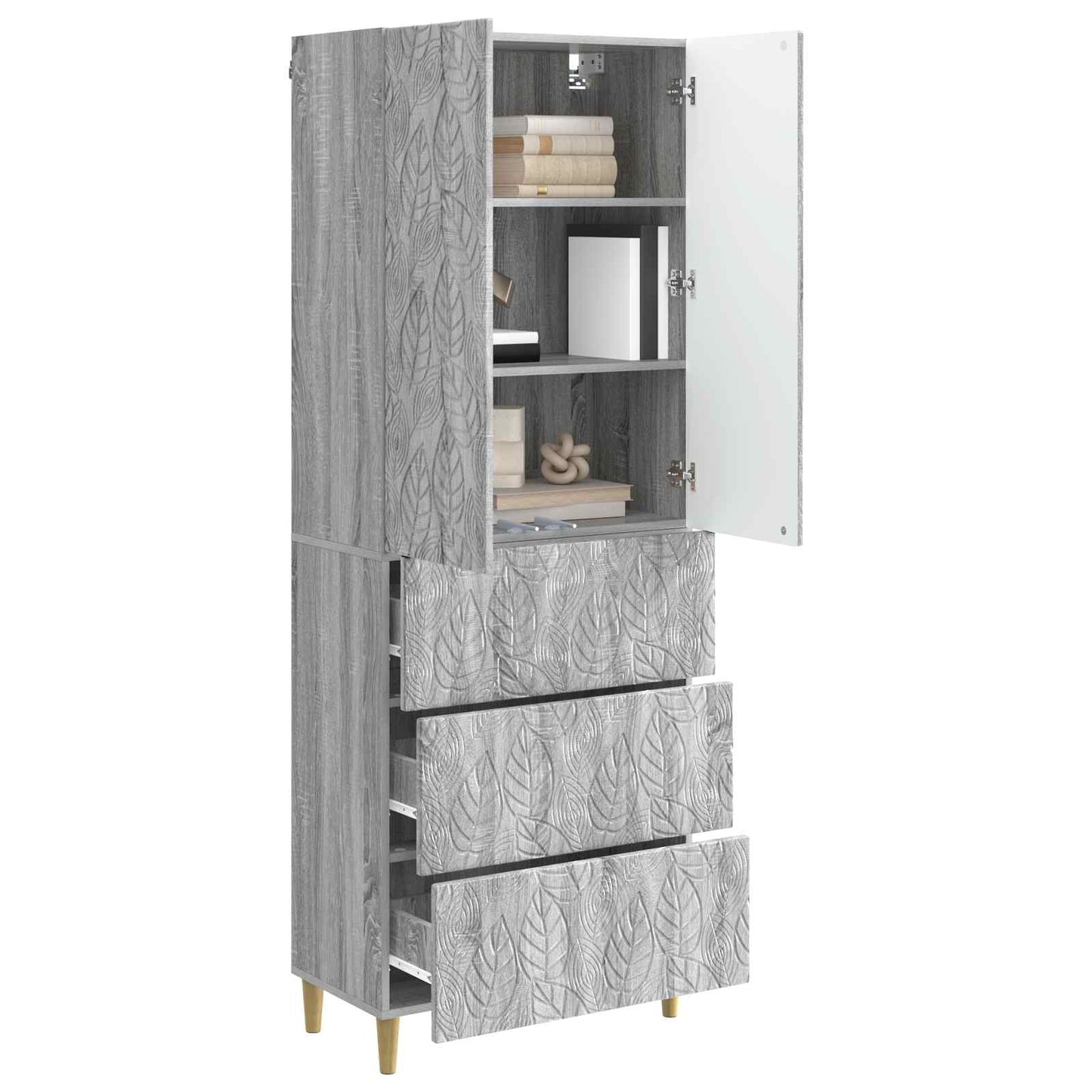 Cabinet Set 2 pcs Grey Sonoma 66 x 34.5 x 90 cm Engineered Wood