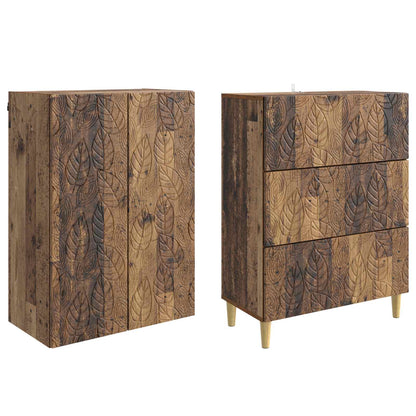 Cabinet Set 2 pcs Old Wood 66 x 34.5 x 90 cm Engineered Wood
