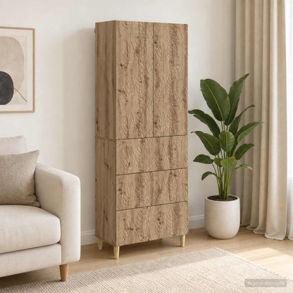 Cabinet Set 2 pcs 66 x 34.5 x 90 cm Engineered Wood Artisan Oak