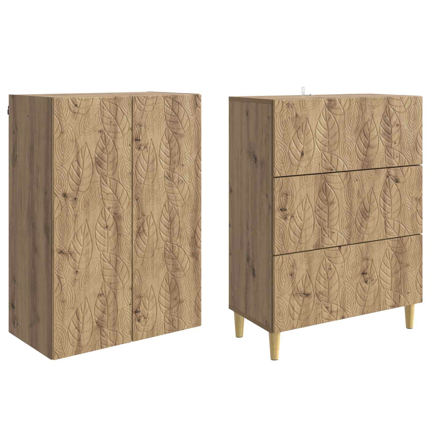 Cabinet Set 2 pcs Artisan Oak 66 x 34.5 x 90 cm Engineered Wood