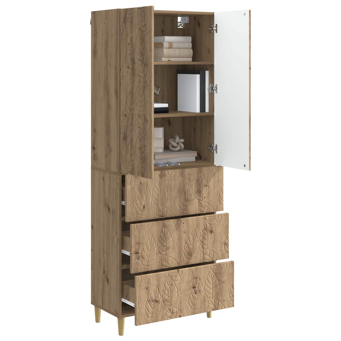 Cabinet Set 2 pcs Artisan Oak 66 x 34.5 x 90 cm Engineered Wood