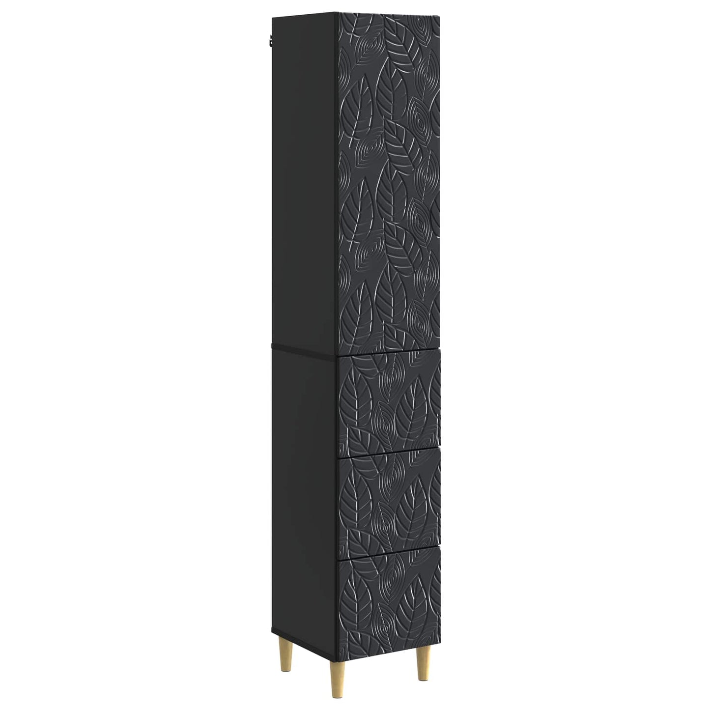 Cabinet Set 2 pcs Black 33 x 34.5 x 90 cm Engineered Wood